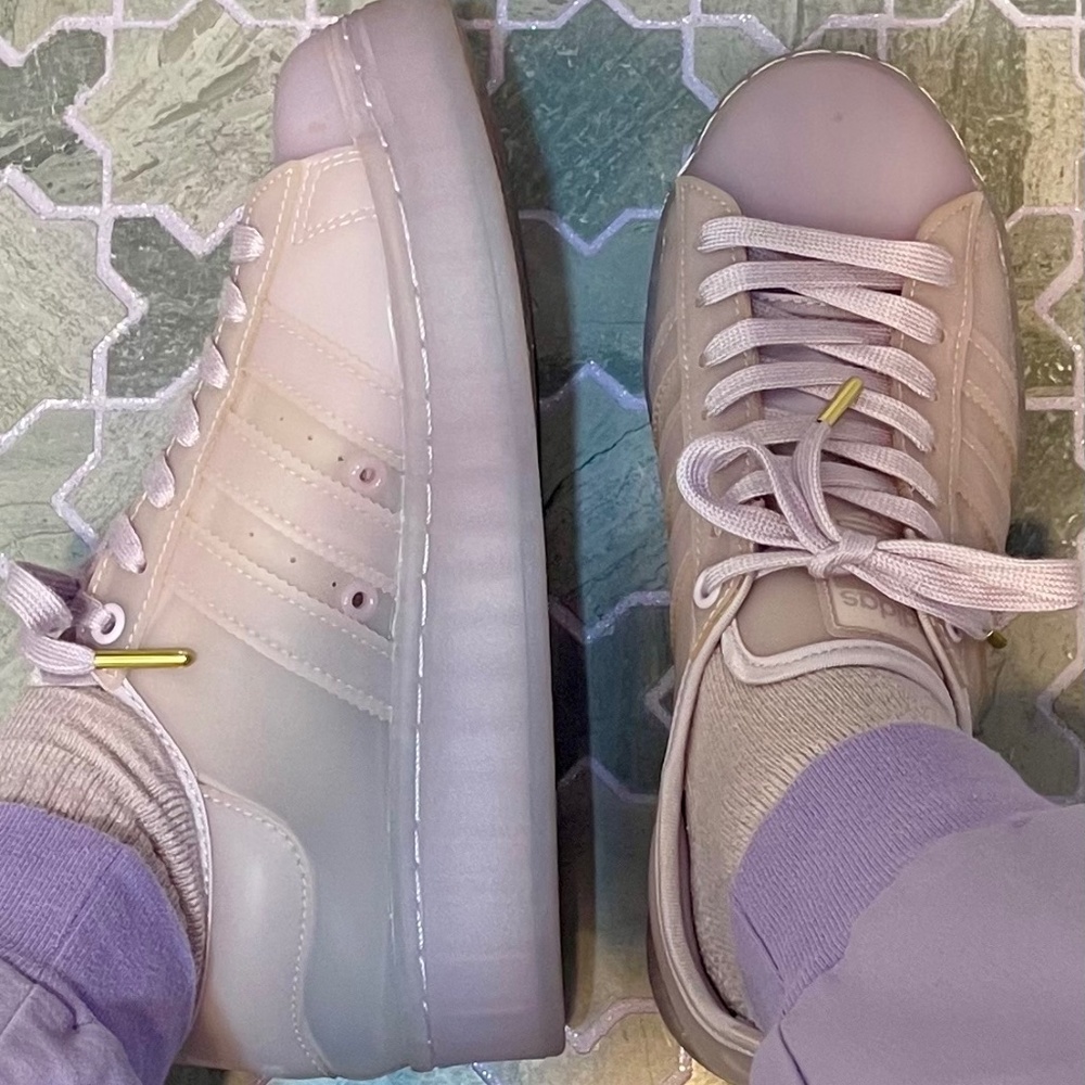 Adidas Superstar purple jelly sneakers. Women’s 6.5